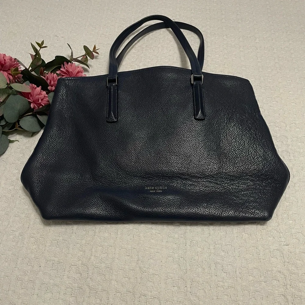 Kate Spade Midnight Blue Textured Leather Accessory~ Professional on the go‎
